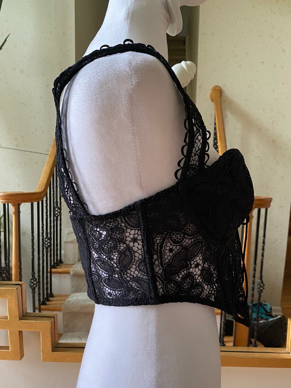 For Love and Lemons Sammie Corset Bustier Top black medium lace - Picture 7 of 16